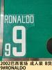 2002 Brasil Visitante Atuendo para Adultos Artículos B Número 9 Camiseta Ronaldo Letra Número Transferencia de Calor Pegatina de Transferencia de Calor