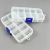 Caixa Organizadora Azul com Fivela de 10 Compartimentos para Joias e Nail Art, Caixa Organizadora Transparente de Plástico PP para Desktop