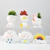 Vasos Criativos de Cerâmica com Desenhos de Animais Cartoon para Suculentas, Plantas de Mesa em Vasos, Decoração para Casa, Vasos de Jardinagem Transfronteiriços, Atacado