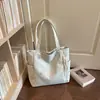 Bolso de Lona con Estrellas Elegante Versátil Casual Lindo 2026 Nuevo Gran Capacidad Rayas Texturizadas Bolso de Hombro para Mujer
