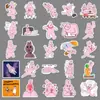 50 Pegatinas de Conejo Rosa Paquete de Expresiones Divertidas myfriend Pegatinas Decorativas Impermeables de Animales de Dibujos Animados Creativos