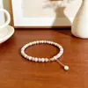 Luxo Leve, Pulseira com Textura Brilhante Prata Pérola Suave e Elegante, Pulseira de Pérola de Nicho de Alta Qualidade, Acessório Versátil para o Dia a Dia