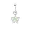 Gabe Europa y Estados Unidos transfronterizo nuevo circonita forma de corazón perforación anillo umbilical moda hermoso mariposa acero inoxidable anillo de ombligo