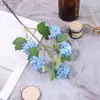 Flores Artificiales con 5 Hortensias Nieve para Boda Decoración Suave, Arreglo Floral de Fondo para Eventos, Flores de Mesa Florales de Hortensia de Madera para Hotel