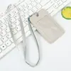 Juego de tarjetas para colgar insignia de cuero de doble capa, juego de tarjetas de identificación de empleado, tarjeta de acceso para entrada de autobús, juego de tarjetas de comida para estudiantes, juego de identificación