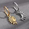 Aretes Asimétricos de Sol y Luna para Pareja Transfronterizos Europeos y Americanos, Fabricante Mayorista de Aretes Modernos y Populares