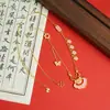 Nueva Cadena para Clavícula de Oro Arena Vietnamita Tendencia Nacional Retro Candado Ruyi Flor Mariposa Collar Joyería Estilo Palacio para Mujer Suministro