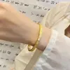 Pulsera Antigua Color Dorado Atrae Fortuna y Bendiciones para Mujeres, Diseño de Nicho, Nuevo Estilo Chino Campana de Palacio Pulsera Abierta, Estilo Juvenil