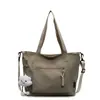 Bolsa de Lona para Mujer Gran Capacidad 2025 Nuevo Estilo Sencilla Versátil Bolso Cruzado Casual de Hombro Bolso Tote para Viajes