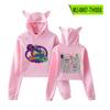 Sudadera con capucha periférica de Rainbow Friends, abrigo de otoño para mujer, suéter sexy con ombligo y orejas de gato