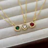 Popular de Europa y América Versátil Incrustado de Diamantes Circonita Amor Acero de Titanio Collar Moda Femenina Colgante Corazón de Melocotón Cadena para Clavícula Versátil de Lujo Ligero