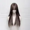 Peruca Lolita de celebridade da internet 70cm castanho frio peruca Lolita rabos de cavalo duplos uso diário reduz a idade tipo cobertura completa para cabeça de garota jk