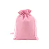 Bolsa de Linho com Cordão Bolsa para Presente Joias Festa de Casamento Doce Bolsa de Imitação de Linho