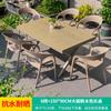 Mesa y silla de exterior para ocio, mesa y silla de terraza, mesa y silla de exterior para patio, jardín, mesa y silla de exterior, mesa de té y cafetería, conjunto de tres piezas