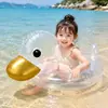 Juguetes de Juego Acuático de Verano para Niños Patito Amarillo Transparente Flotador Inflable para Nadar Flotador de Seguridad para Bebé en la Playa