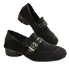 Novos Mocassins Flats de Bico Redondo Estilo Retrô para Mulheres 2025 Outono e Inverno Versátil e Confortável Sapatos Slip-On Tecidos de Camurça
