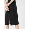 Elegante vestido negro corto de triacetato, vestido negro estilo francés, vestido midi de verano para mujer 2026