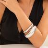 Joias de nicho transfronteiriças europeias e americanas design de moda sentido de design geométrico arco abertura exagerada conjunto de pulseira Pulseira