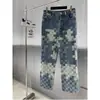 Jeans Masculino Vanke Cross-Border Mosaico Xadrez Estilo de Rua Tendência Jeans Codificado para Homens