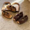 Zapatos de Princesa para Niñas 2026 Otoño Nuevo Estilo Bosque Vintage Moño Piel Ante Poco Profundos Zapatos para Niños Suela Suave