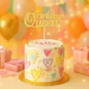 Topper de Pastel Brillante de Colores Transfronterizo Reina Feliz Cumpleaños Inserto de Papel en Inglés Bandera de Decoración para Postre de Fiesta
