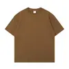 Camiseta Masculina de Algodão Puro Pesado com Manga Curta 260g Gola Redonda Estilo Americano Solta Verão Algodão Manga Meia-Manga Cor Sólida