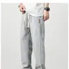 Pantalones vaqueros finos de verano 2023 para hombre, marca de moda, estilo americano, holgados, rectos, informales, de pierna ancha y largos