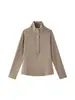 Cuello de pelo cepillado cálido cálido ropa mujeres 2026 otoño e invierno nuevo ajustado favorecedor media tapeta botones casual manga larga top