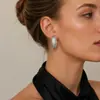 Pendientes Geométricos Europeos y Americanos de Alta Gama con Textura Transfronterizos, Accesorios de Oreja Personalizados de Moda Vintage de Lujo Ligero Europeos y Americanos Transfronterizos