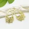 Accesorios de joyería DIY de cobre puro pendientes colgantes de cesta de flores hueca materiales para joyería hecha a mano fabricantes venta al por mayor
