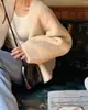 Corea del Sur Dongdaemun 2023 Invierno Nuevo onza Alto Sentido Suave Clásico Abrigo Corto de Lana de Cordero para Mujer