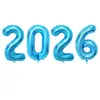 Globo de Aluminio Digital para Fin de Año 2026 de 16, 32 y 40 Pulgadas Set de Globos para el Día de Año Nuevo