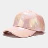Gorra de béisbol de PU plisada ins europea y americana para hombre y mujer, tendencia callejera, gorra láser colorida para escenario, hip-hop, sombrero hip-hop