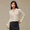Cárdigan de lana hueco de temperamento para mujer, corto, manga de campana, solapa, tejido de punto, principios de otoño, suéter abrigo de mohair para mujer, otoño