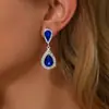 Venta Caliente Transfronteriza Pendientes Versátiles Incrustados de Diamantes Europeos y Americanos Moda de Gama Alta Pendientes Retro Verdes Forma de Gota Venta al Por Mayor