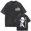 Camiseta con Estampado Gráfico Retro Lavada de Bob Marley One Love Reggae, Hombres, Mujeres Camiseta de Algodón Casual Retro, Hombres