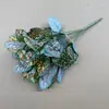Planta Artificial Planta Verde Maceta Hojas Decorativas Pared de Plantas Arreglo Floral Accesorios Ramo de 7 Horquillas Hoja de Tortuga Hoja de Rábano Verde