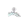 Brincos de Liga de Titânio Olho de Cavalo Oblíquo Seis Elos Zircônia G23 Titânio Espiral Interna Acessível Joias de Body Piercing de Luxo Unhas de Osso da Orelha