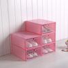 Caja de zapatos de plástico apilable para hombres y mujeres, caja de almacenamiento de zapatos de plástico con cajón abatible, caja de zapatos
