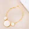 Diseño de nicho europeo y americano, collar, pulsera, pendientes, anillo y joyería redondos irregulares con goteo de aceite blanco, venta al por mayor transfronteriza