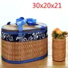 Caixa de Presente de Cesta de Bambu, Caixa de Embalagem Zongzi para o Festival do Barco-Dragão, Caixa de Presente de Bolo da Lua de Caranguejo para o Festival do Meio Outono, Ovos e Produtos Locais Especiais