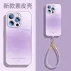 Adecuado para Apple 18Promax Gradiente Lujo Ligero Piel de Cordero Color Puro Correa para Teléfono Móvil iPhone Estuche Blando y Duro Personalización