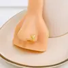 Piercing de Nariz en Forma de U con Espina de Pez y Flor, Creativo y Personalizado, Europeo y Americano, Incrustado con Diamantes, Aro de Nariz Minimalista de Alta Gama sin Perforación