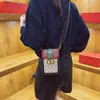 Bolso de mujer de alta gama 2026 nuevo estampado vintage mini bolso para teléfono, bolso de hombro vertical color-blocking, bolso cruzado