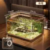 Aquário Sala de Estar 2025 Novo Pequeno Peixinho Dourado Criação de Tartarugas Doméstico Imitação de Vidro Acrílico Pequeno Tanque Ecológico de Mesa