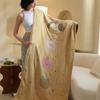 Toalla de baño de gasa de algodón puro de cuatro capas, de grado materno-infantil, gruesa, absorbente de agua, de secado rápido, para playa, para adultos y uso doméstico.