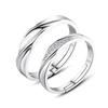 Anillo de plata para pareja con apertura de circonita viva para mujer, anillo de bodas de seis garras, fabricantes de joyas, adornos de mano, generación al por mayor