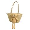 Bolso de mujer tejido a mano estilo étnico gran capacidad oso de peluche ins lindo bolso de paja bolso de hombro tote