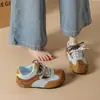 Tênis de treino alemães planos, antiderrapantes, versáteis, novo design color-block estilo coreano 2026, cadarços duplos, leves, sola macia, confortáveis para usar o dia todo, tênis casuais