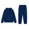 Sudadera deportiva de marca A de alta calidad para otoño e invierno, color sólido reflectante, con cuarto de cremallera, cuello alto con cremallera, conjunto de sudadera holgada para hombre